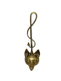 Vintage 1910 English Brass Fox Doorstop Weston Table