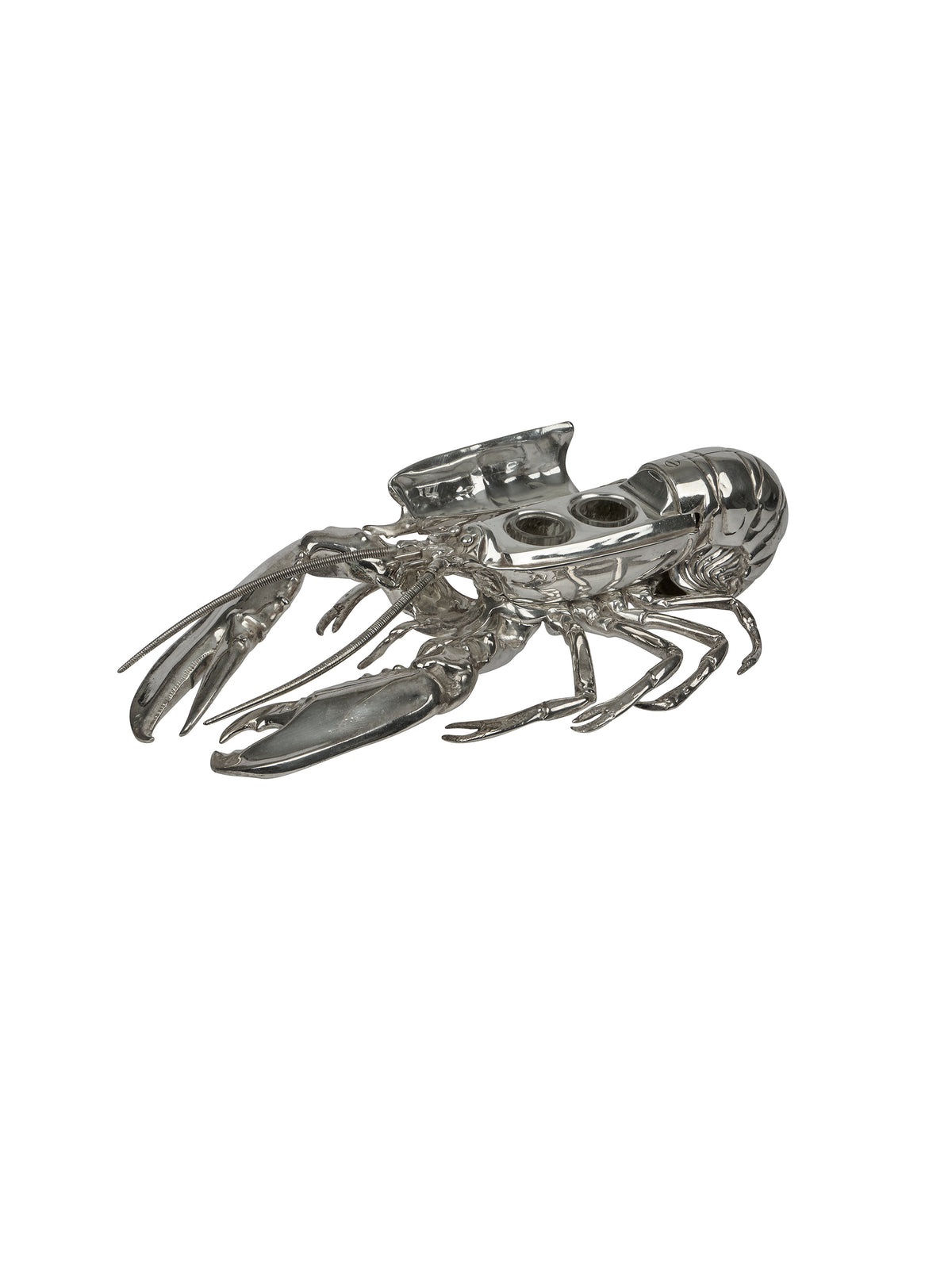 Vintage 1910 English Silver Plate Lobster Double Ink Well Weston Table