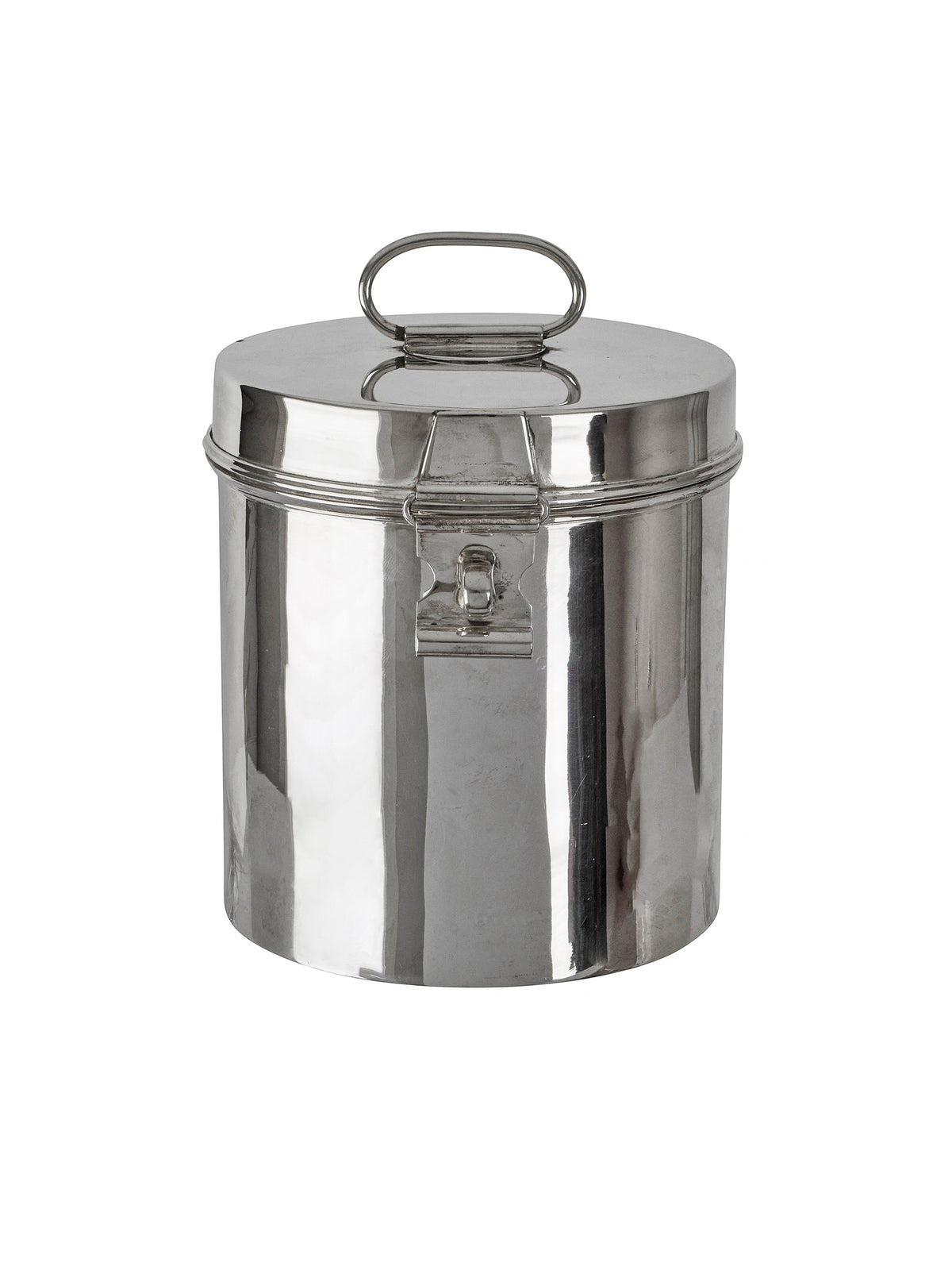 Vintage 1910 English Silver Plate Lock & Key Biscuit Barrel Weston Table