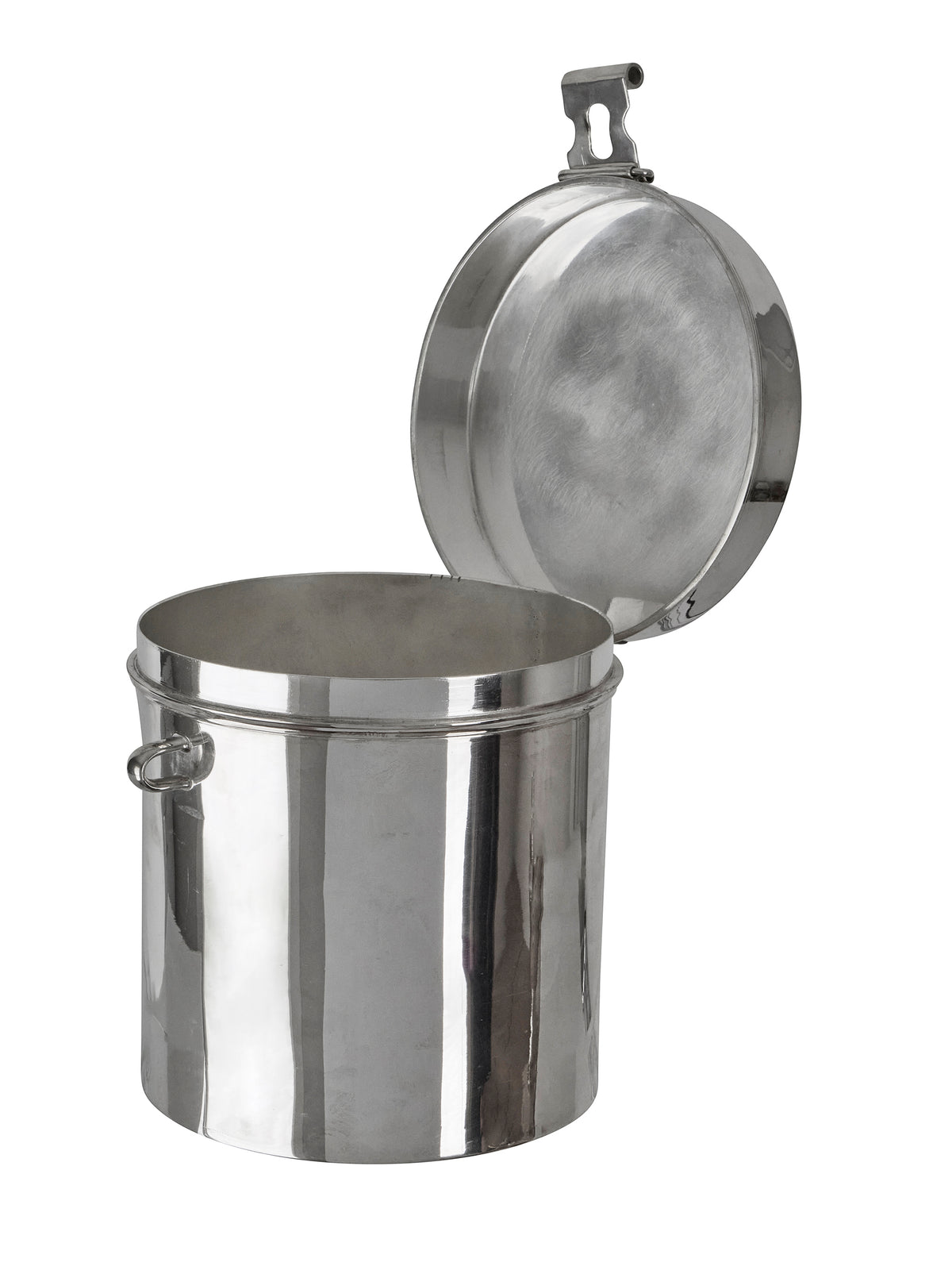 Vintage 1910 English Silver Plate Lock & Key Biscuit Barrel Weston Table