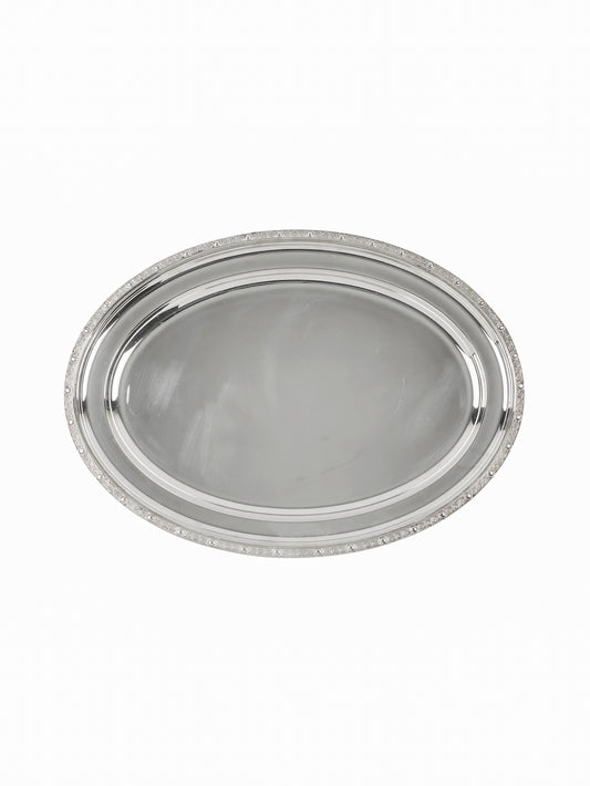 Vintage 1910 English Small Oval Silver Plate Tray Weston Table