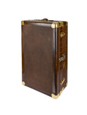 Vintage 1910 French Brass Trimmed Wood Traveler's Trunk Two Weston Table