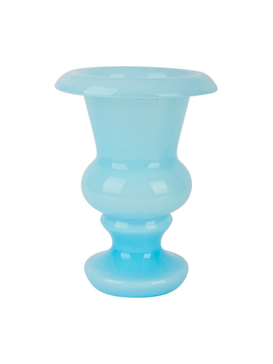 Vintage 1910 Portieux Vallerysthal Blue Opaline Vase Weston Table
