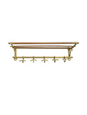 Vintage 1910s French Five Hook Brass Coat Rack Weston Table
