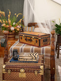 Vintage 1910s Moynat Two Toned Trunk Weston Table