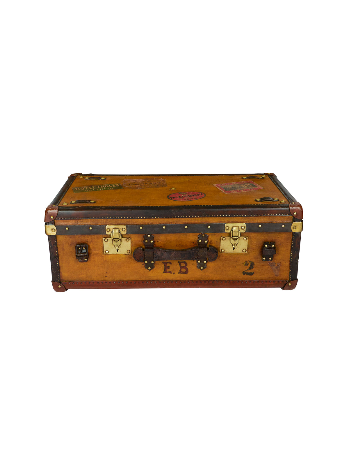 Vintage 1910s Moynat Two Toned Trunk Weston Table