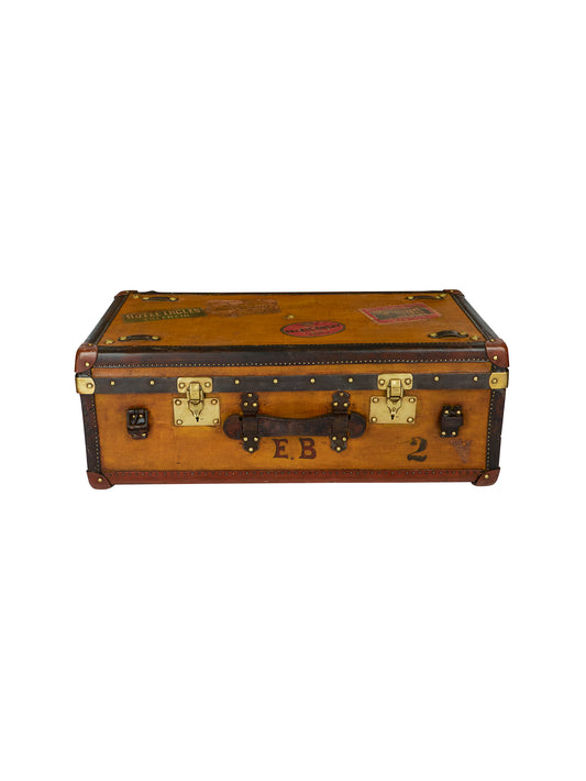 Vintage 1910s Moynat Two Toned Trunk Weston Table