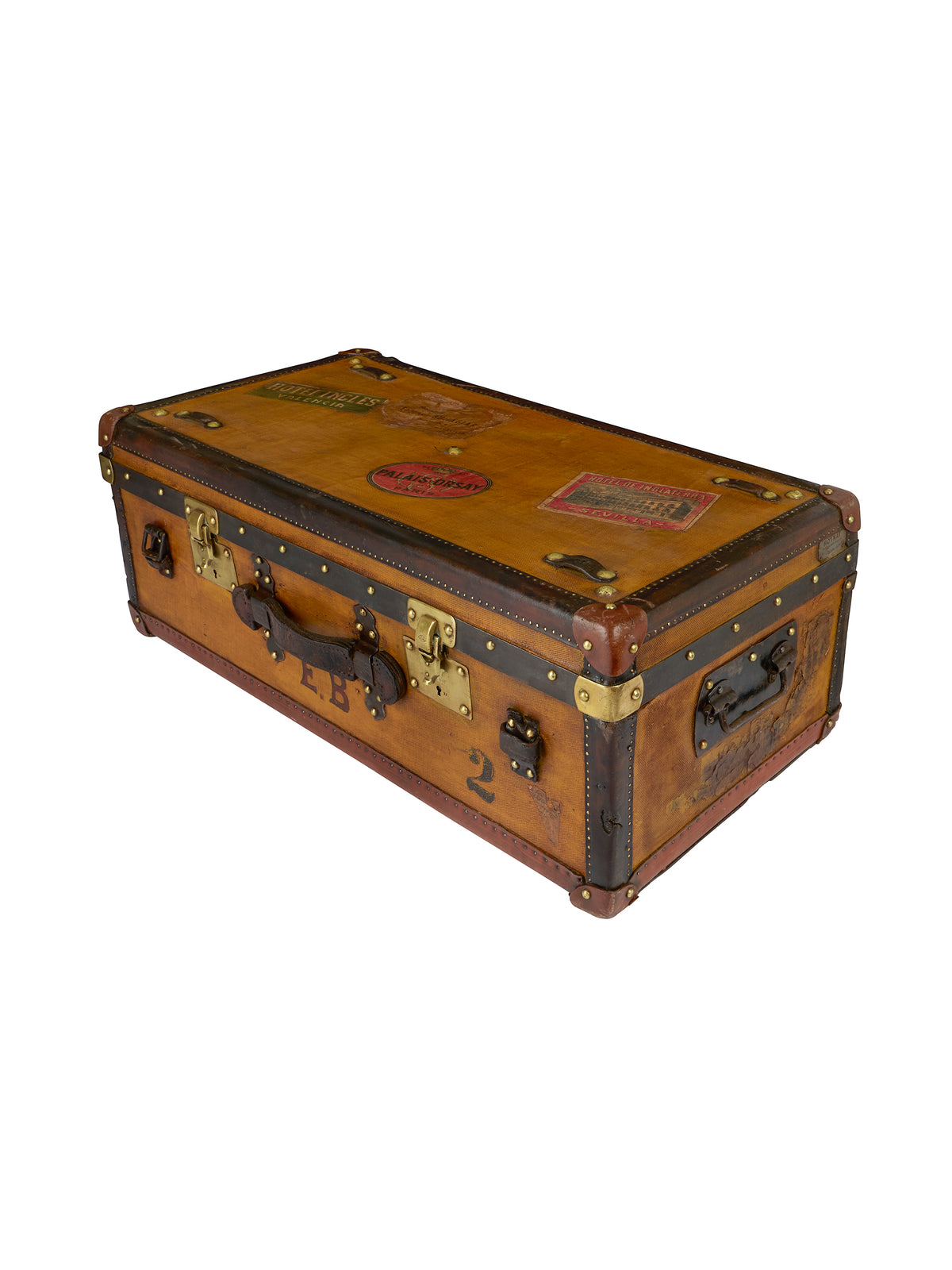 Vintage 1910s Moynat Two Toned Trunk Weston Table