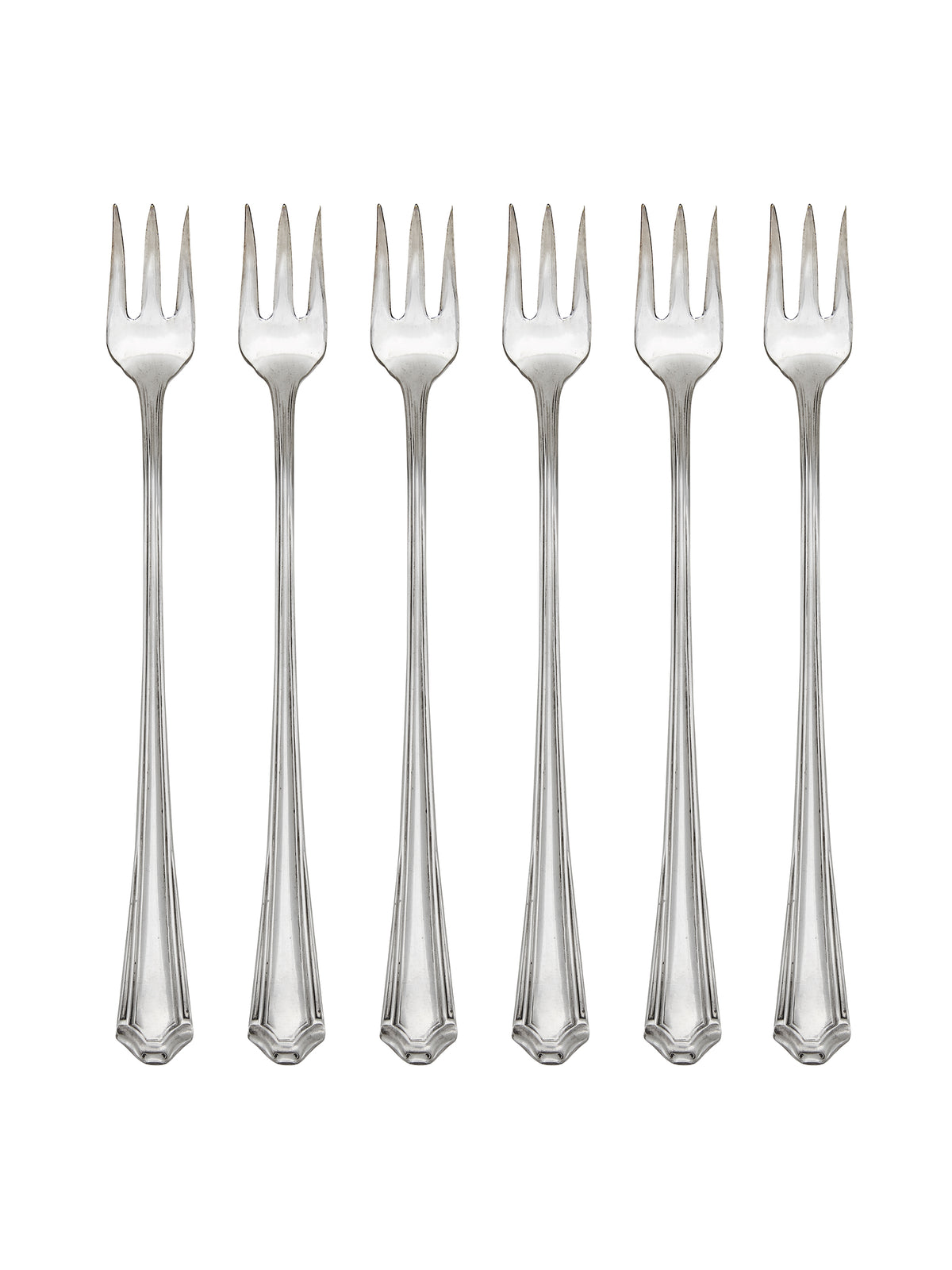 Vintage 1911 Simeon L & George H Rogers Silver Plate Oyster Forks Set of Six Weston Table