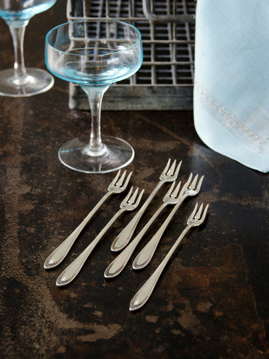 Vintage 1915 Bridal Wreath Oyster Forks Set of Six Weston Table