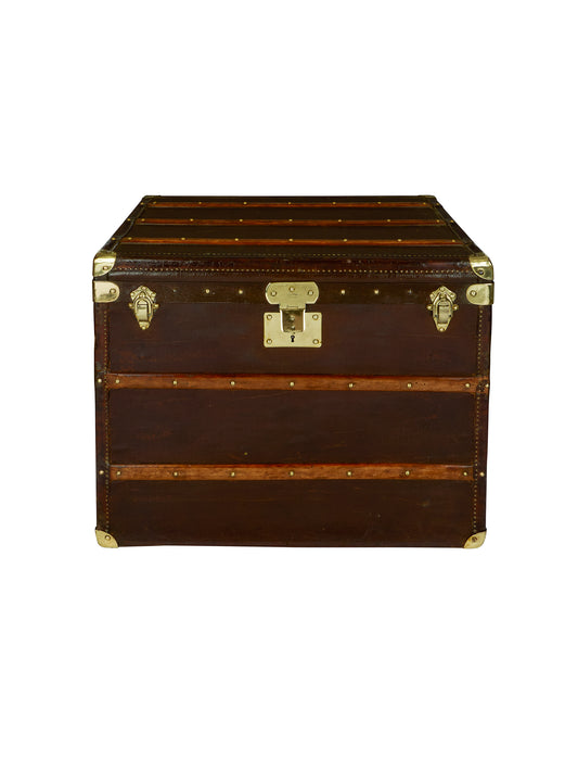 Vintage 1915 Moynat Courier Trunk Weston Table