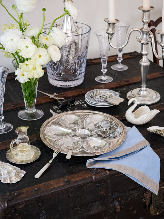 Vintage 1917 Victor Hugo Hotel Silver Oyster Plate Weston Table