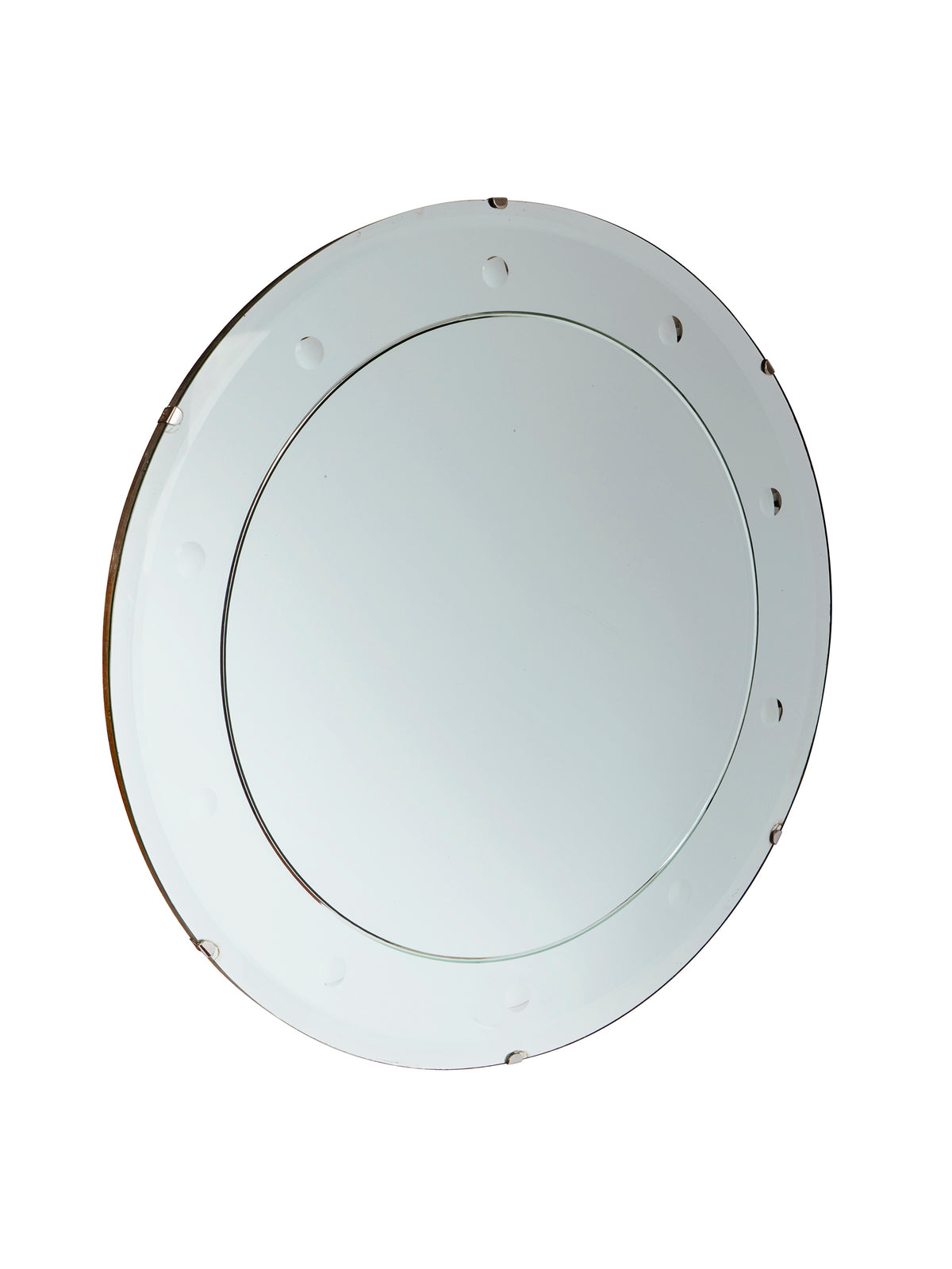 Vintage 1920s Art Deco Saucer Mirrors in Mirror Weston Table