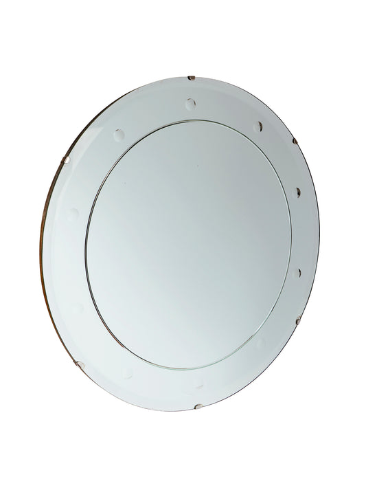 Vintage 1920s Art Deco Saucer Mirrors in Mirror Weston Table