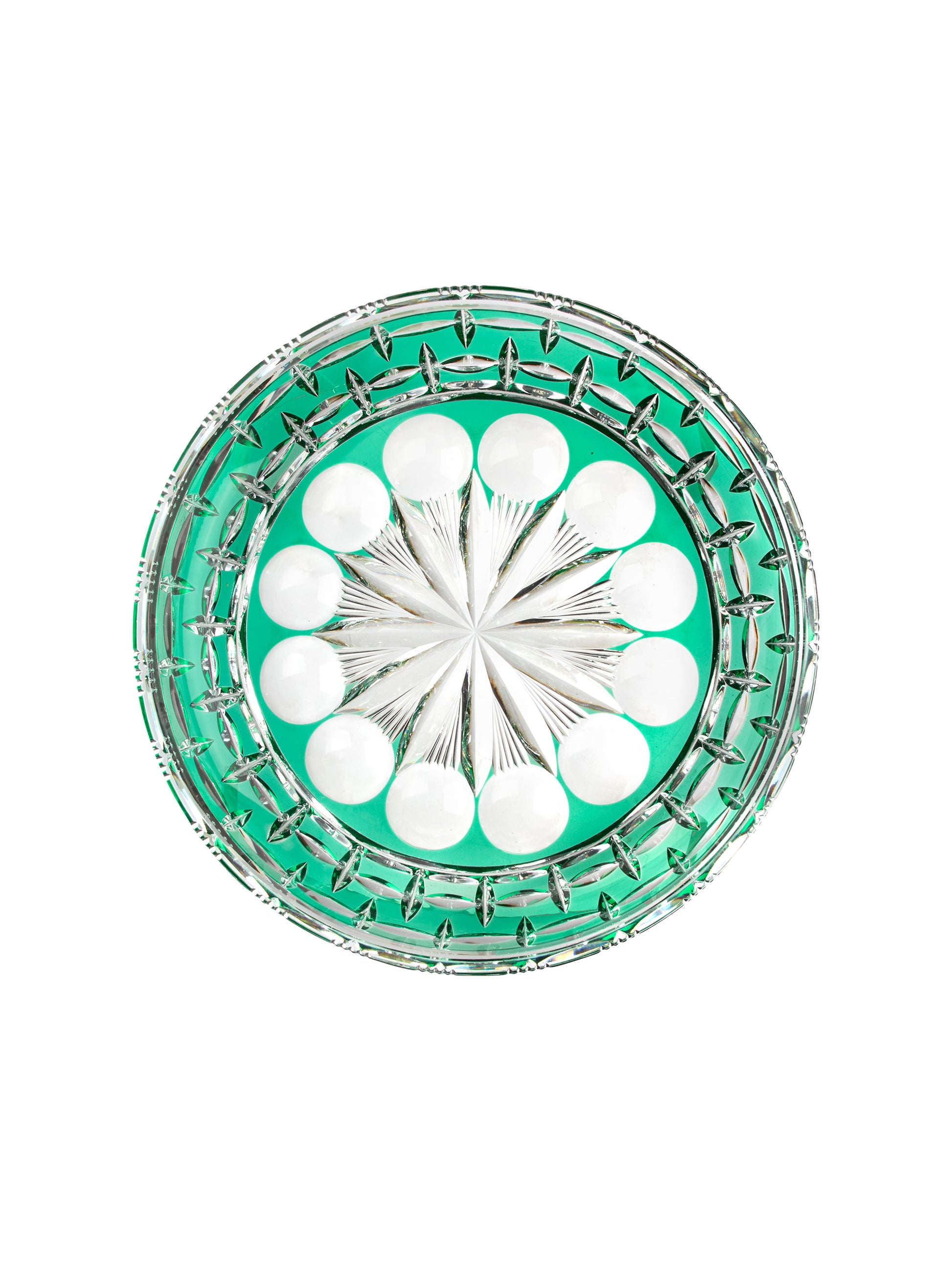 Vintage 1920s Art Deco Val St. Lambert Emerald Green Bar Tray Weston Table