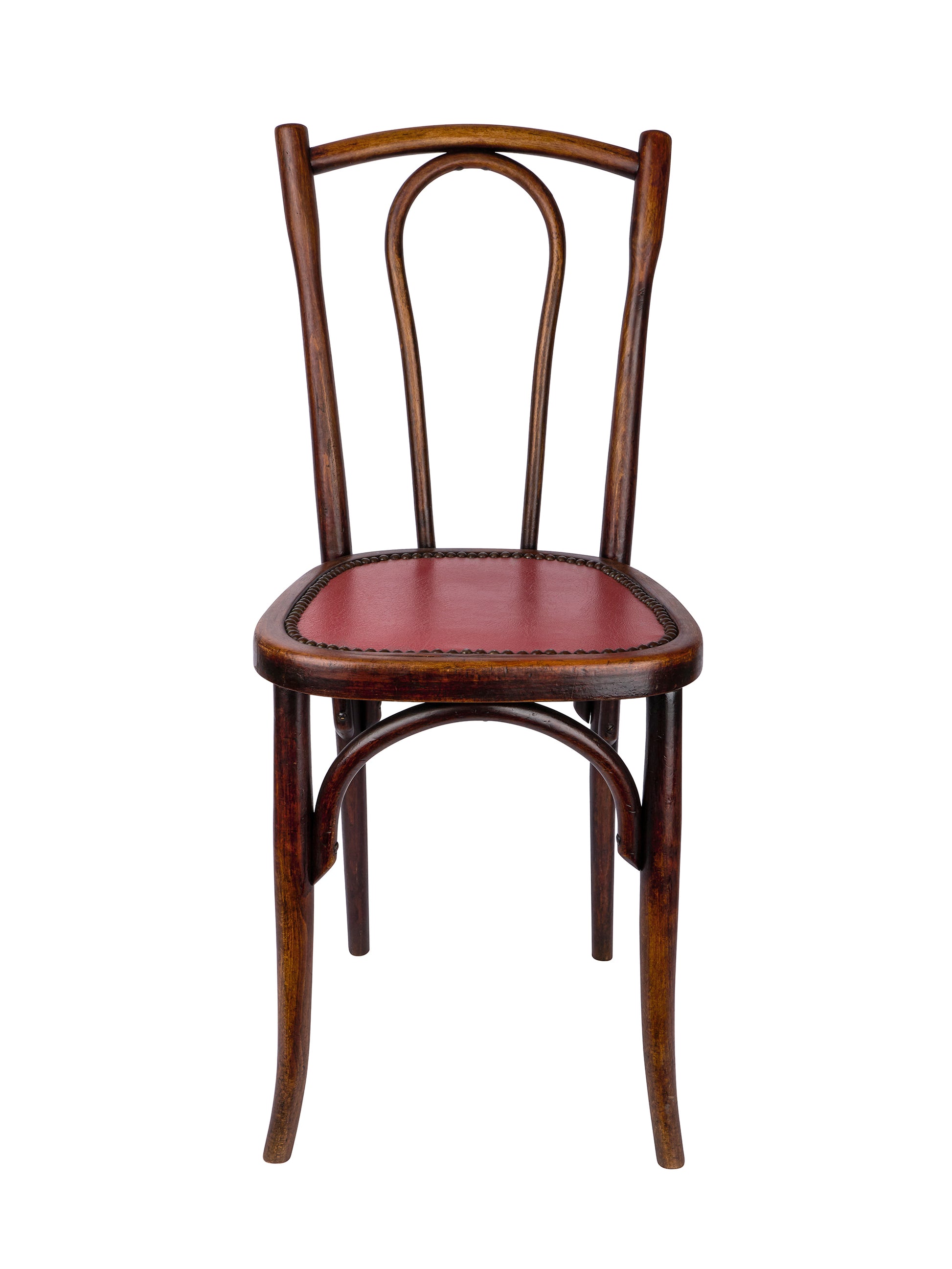 Vintage 1920s Bistro Chairs with Red Leather Seats Weston Table