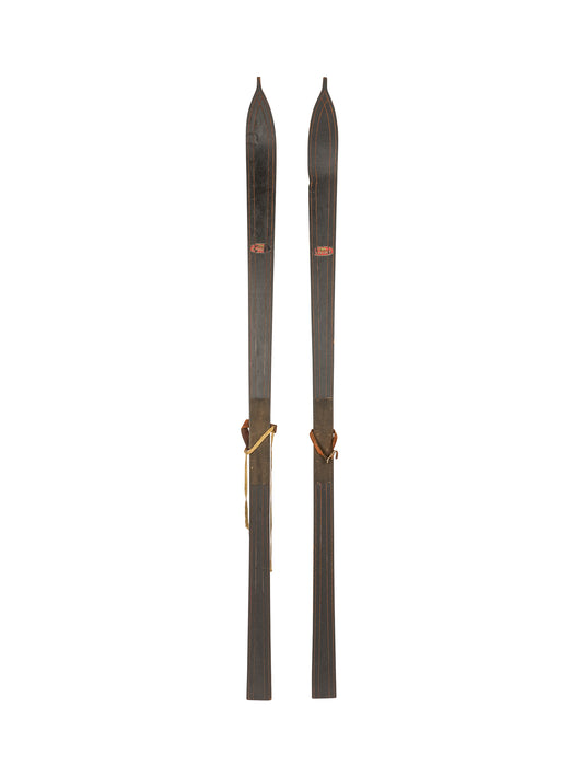 Vintage 1920s Black Bear Label Skis Weston Table