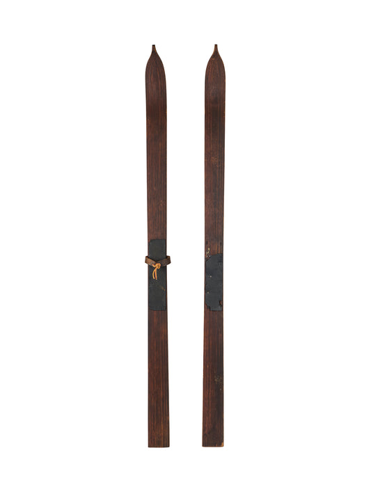 Vintage 1920s Children's Wooden Skis One Weston Table