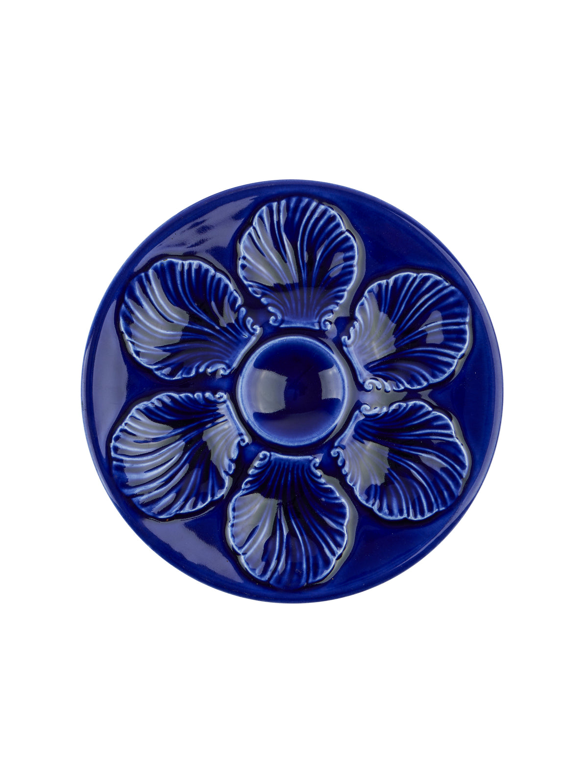 Vintage 1920s Cobalt Sarreguemines Oyster Plate Weston Table