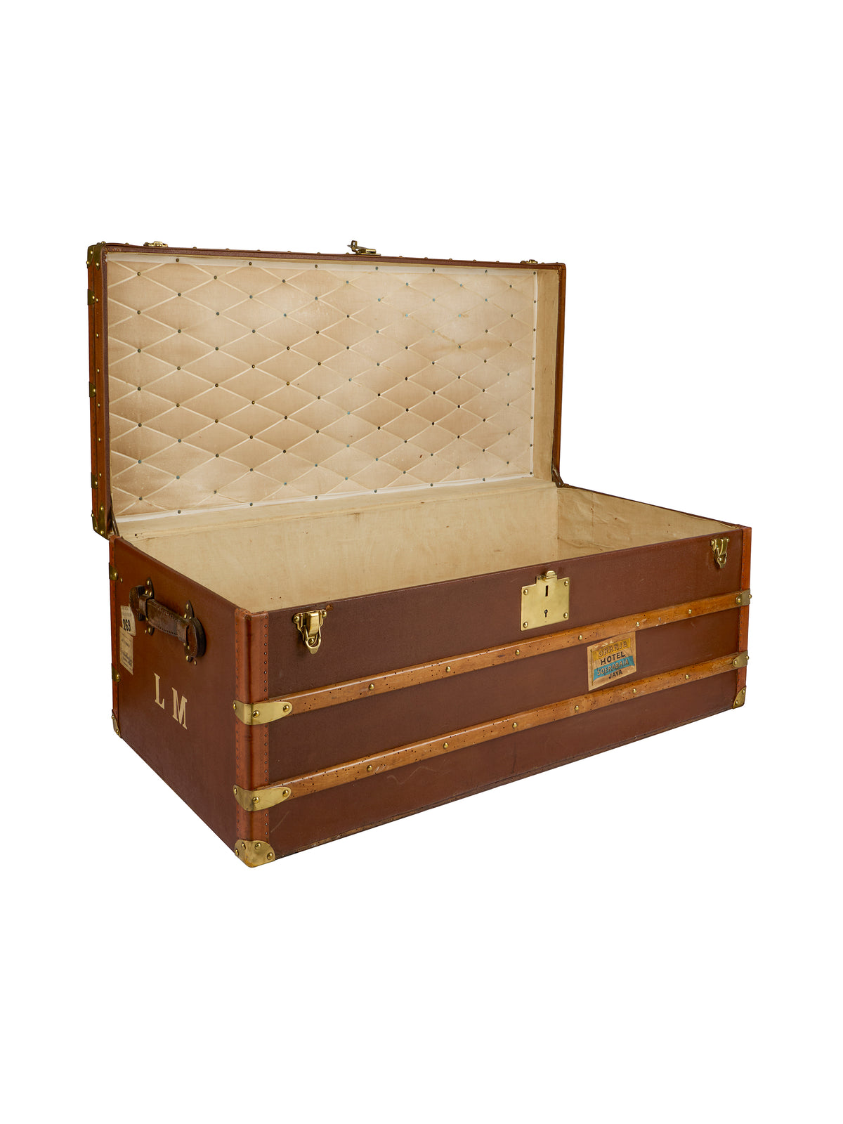 Vintage 1920s Courrier Wood Trunk Weston Table