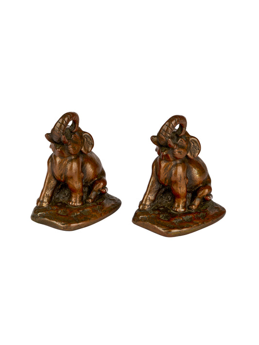 Vintage 1920s Elephant Bookends Weston Table