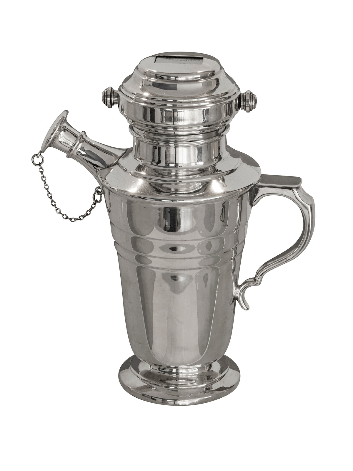 Vintage 1920s English Silver Plate Recipe Roller Cocktail Shaker Weston Table