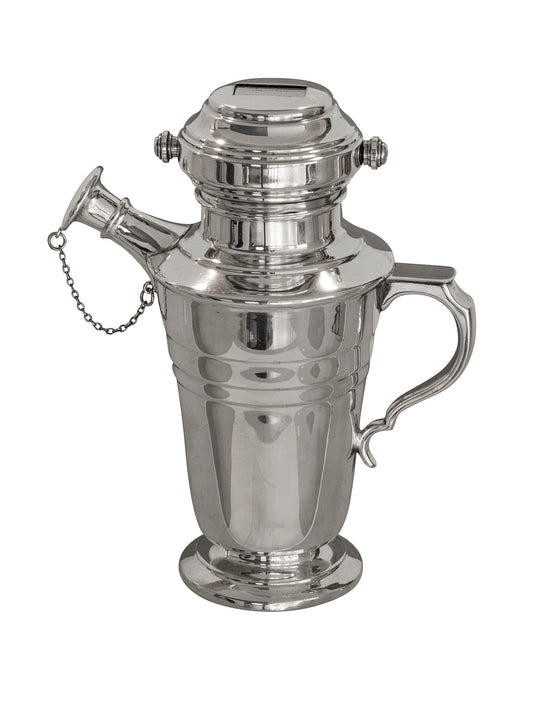Vintage 1920s English Silver Plate Recipe Roller Cocktail Shaker