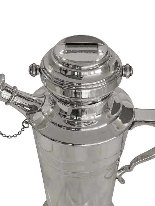 Vintage 1920s English Silver Plate Recipe Roller Cocktail Shaker