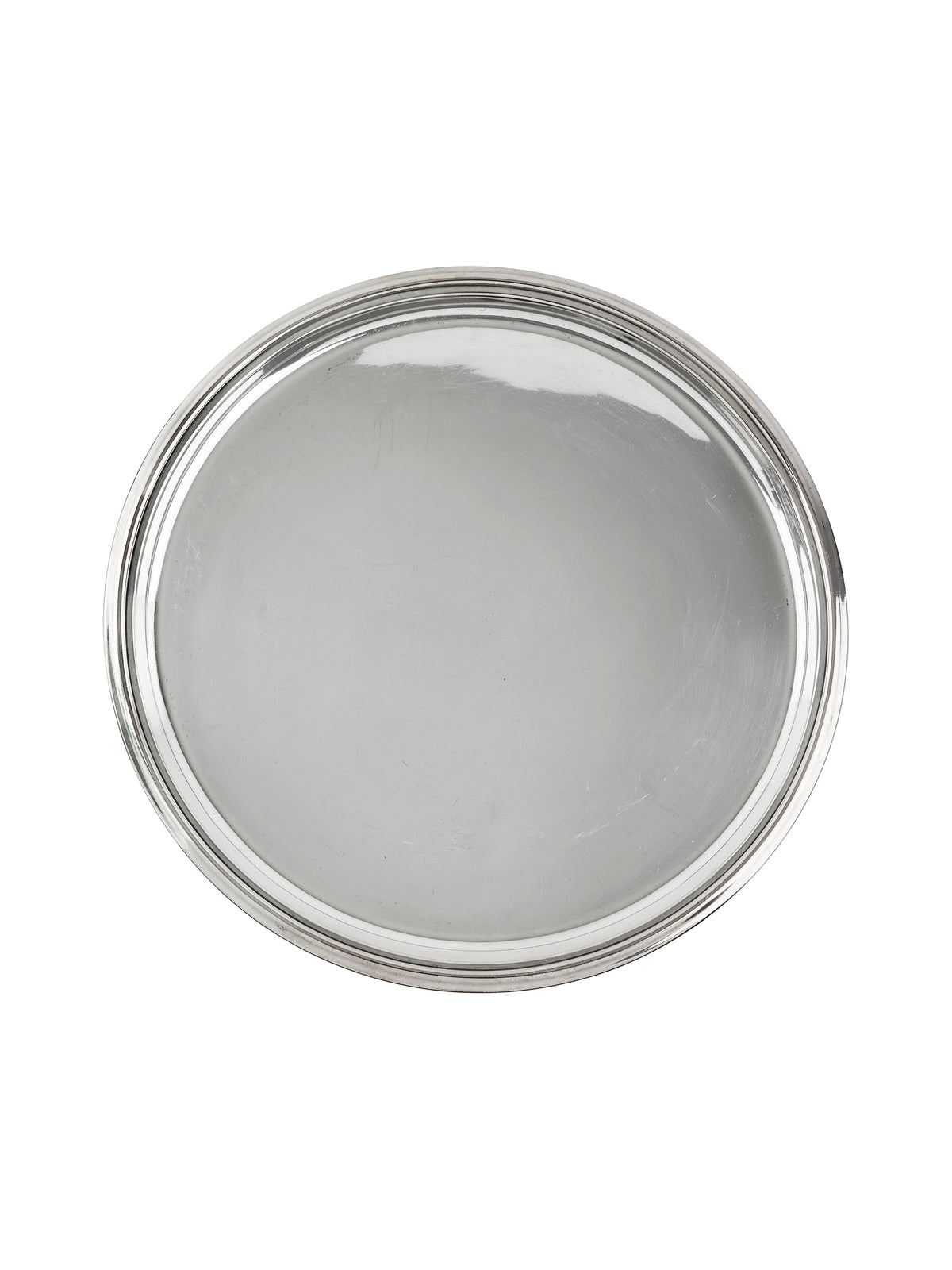 Vintage 1920s English Silver Plate Round Tray Weston Table