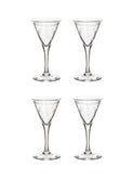 Vintage 1920s Fleur-de-Lis Crystal Aperitif Glasses Set of Four Weston Table