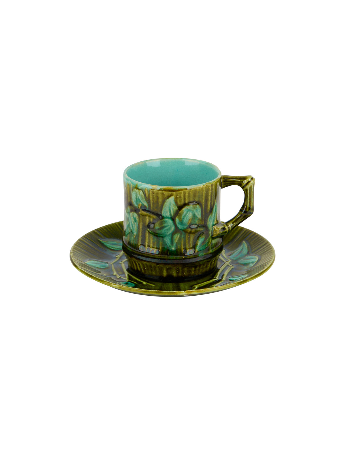 Vintage 1920s French Barbotine Tea Set Cup and Saucer Weston Table