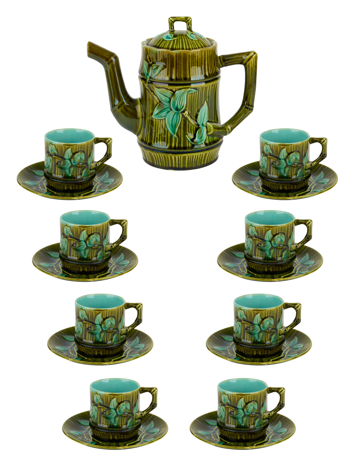 Vintage 1920s French Barbotine Tea Set Weston Table