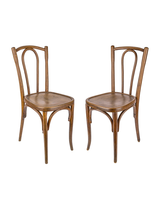 Vintage 1920s French Bistro Chair Pair Weston Table