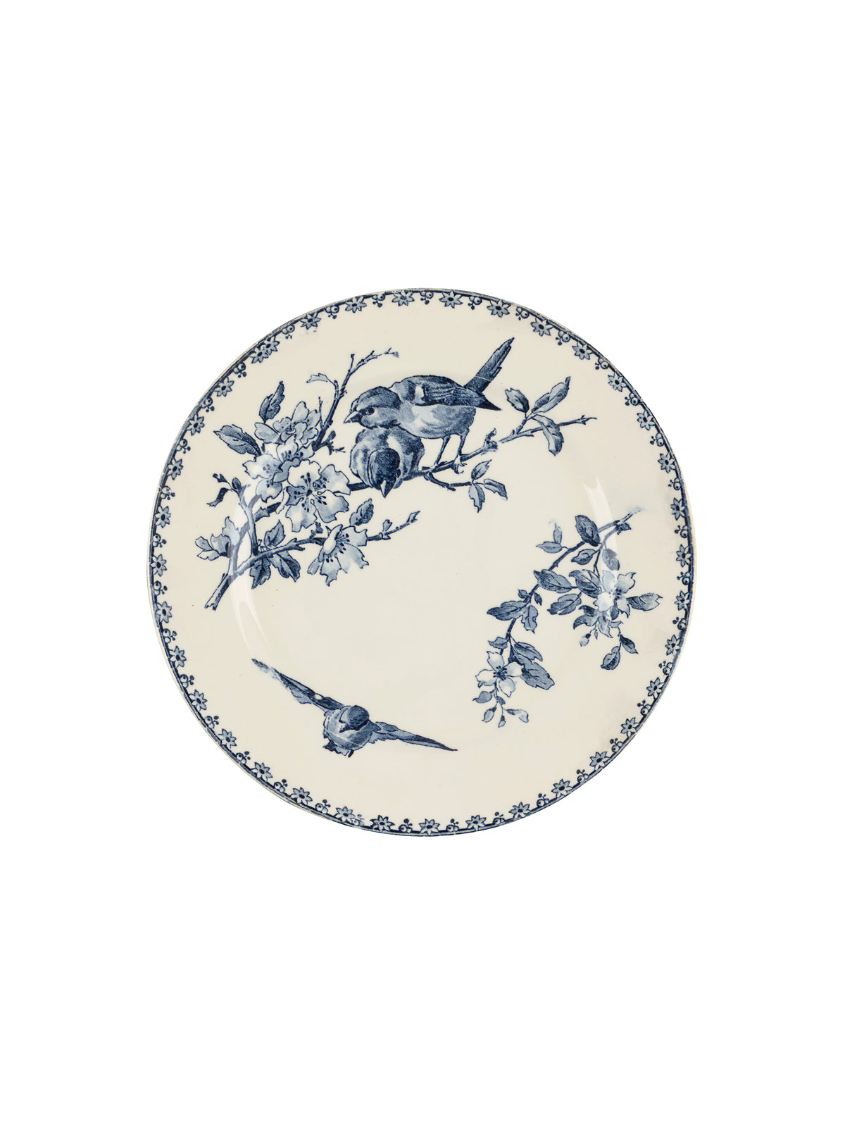Vintage 1920s French Blue Bird Salad Plate Weston table