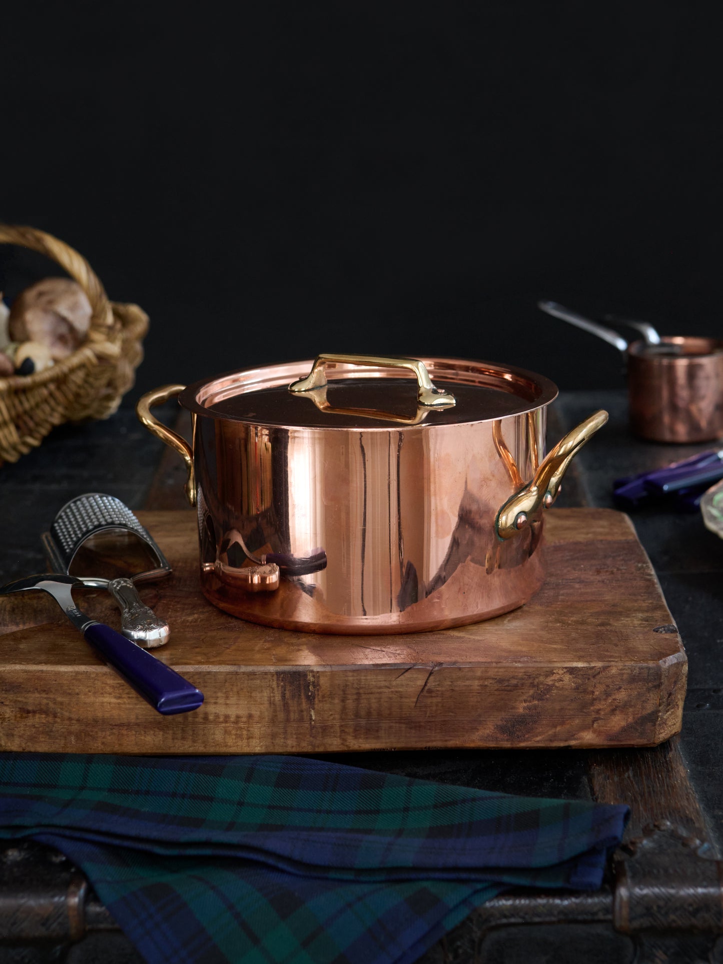 Vintage 1920s French Copper Casserole Weston Table