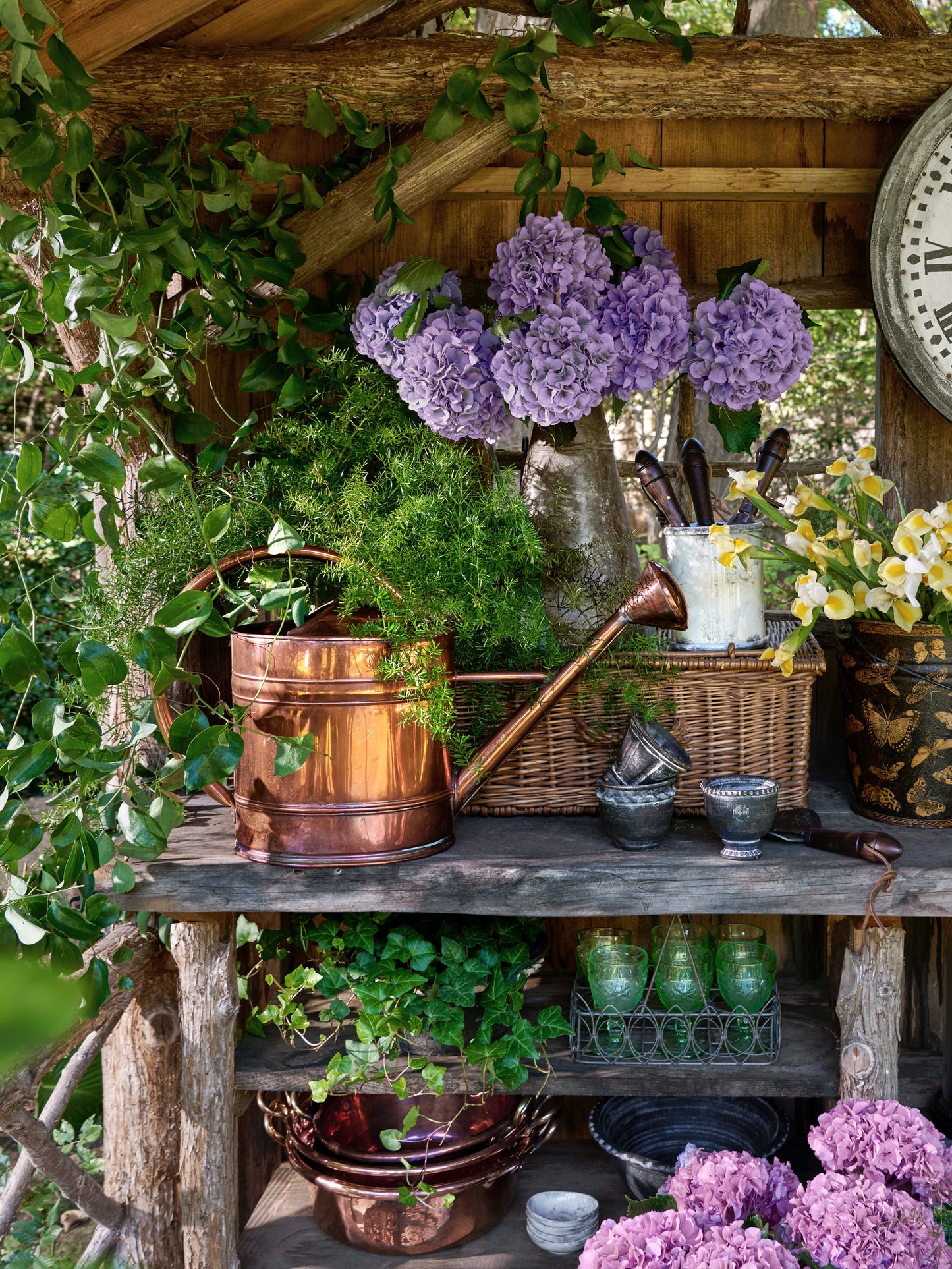 Vintage 1920s French Copper Water Carrier Weston Table