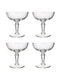 Vintage 1920s French Geometric Etched Cocktail Glasses Set of Four Weston Table 
