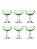 Vintage 1920s French Light Green Cocktail Coupes Set of Six Weston Table