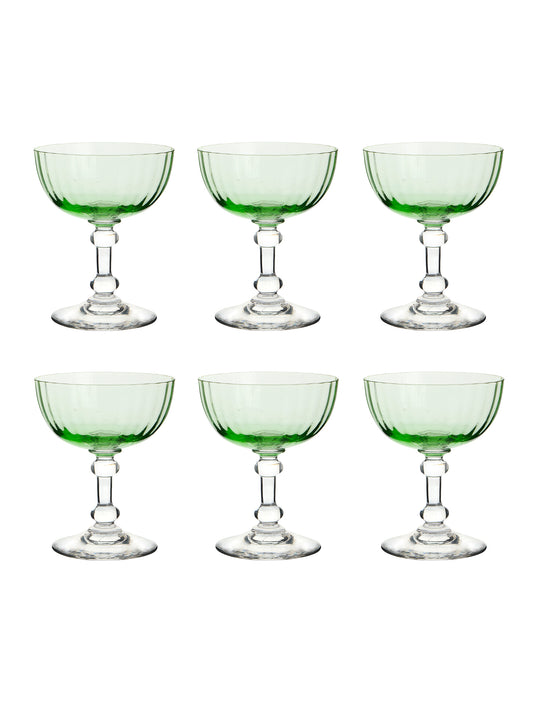 Vintage 1920s French Light Green Cocktail Coupes Weston Table