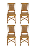 Vintage 1920s French Wicker Table and Chairs Set of Four Chairs Weston Table