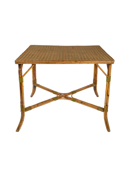 Vintage 1920s French Wicker Table and Chairs Table Weston Table