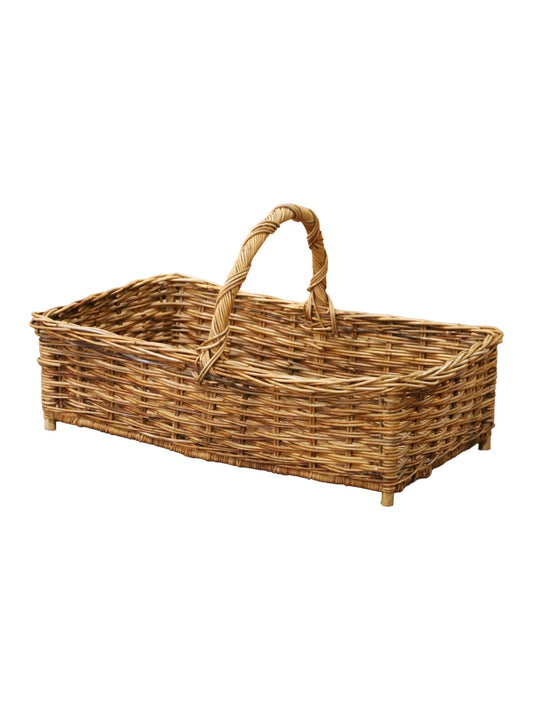 Vintage 1920s French XL Wicker Commercial Display Basket Weston Table