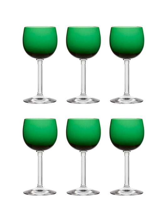 Vintage 1920s Green Morgantown Aperitif Glasses Set of Six Weston Table