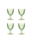 Vintage 1920s Green Sandwich Glasses Set of Four Weston Table