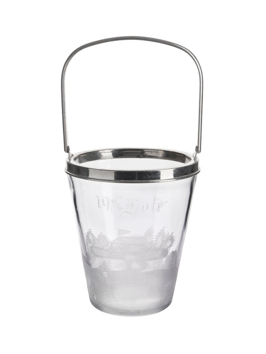 Vintage 1920s Hawks 19th Hole Etched Ice Bucket Weston Table