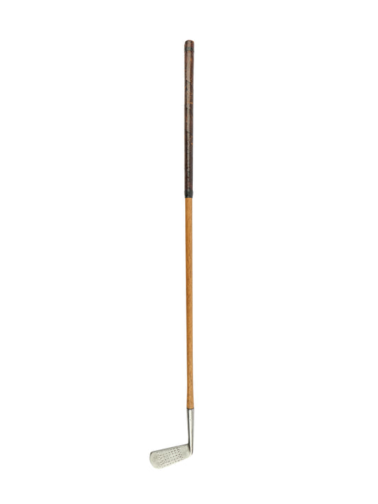Vintage 1920s Hickory Shafted Leather Grip Golf Putter Holylake Putter Weston Table