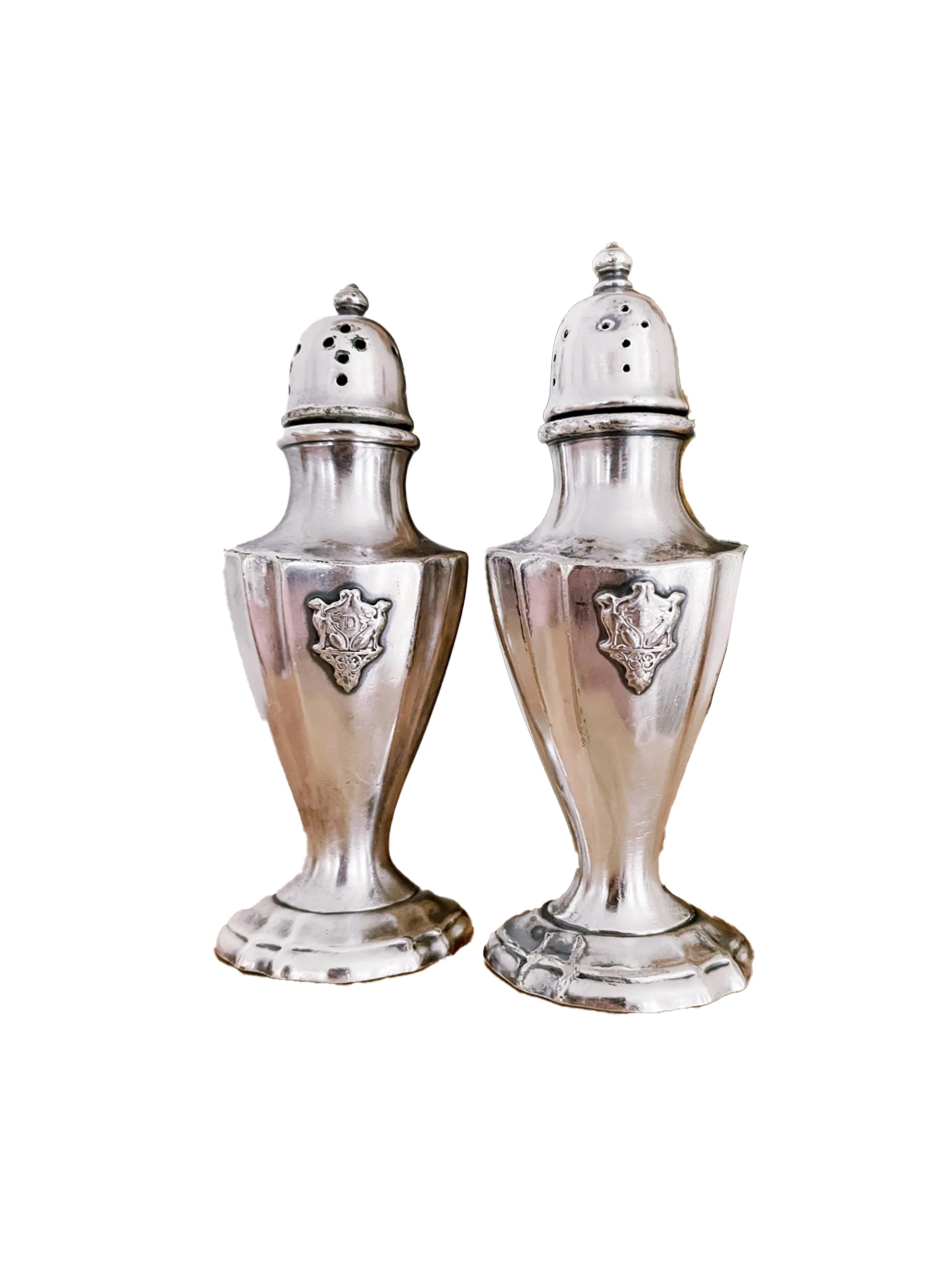Vintage 1920s Hotel Silver Salt & Pepper Shakers Weston Table