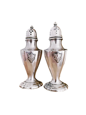  Vintage 1920s Hotel Silver Salt & Pepper Shakers Weston Table 