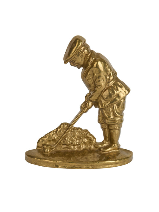 Vintage 1920s Hubley Cast Iron Bronzed Golfer Doorstop Weston Table