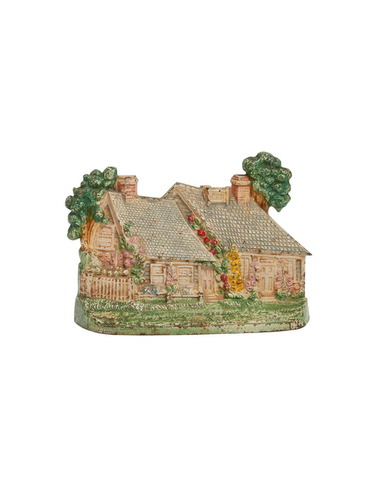 Vintage 1920s Hubley Cottage Cast Iron Doorstop Weston Table